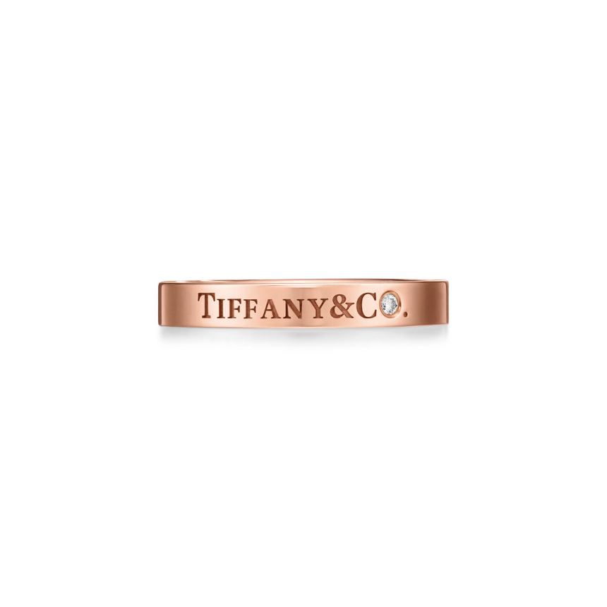 티파니앤코 T&CO 밴드 링 반지 로즈골드,다이아몬드 액센트 0.01캐럿