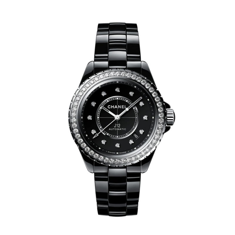 샤넬 J12 다이아몬드 베젤 칼리버 12.1 시계 38MM 블랙 H6526