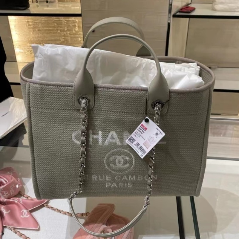 샤넬 도빌백 라지 그레이 A66941