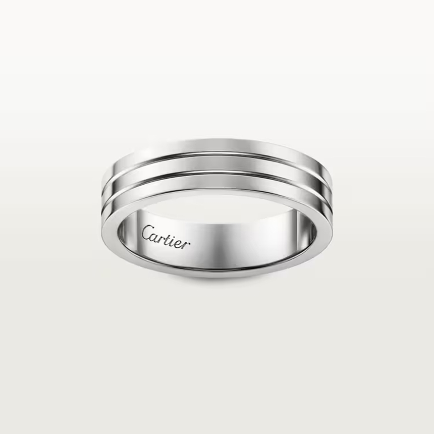 까르띠에 방돔 루이 까르띠에 웨딩 링 반지 4.8mm 화이트 골드 B4222500