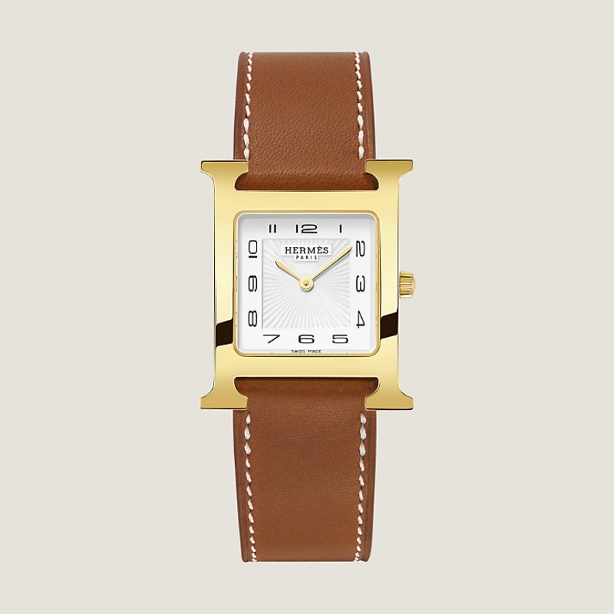 에르메스 H 시계 미디엄 30mm 골드 바레니아 W036785WW00
