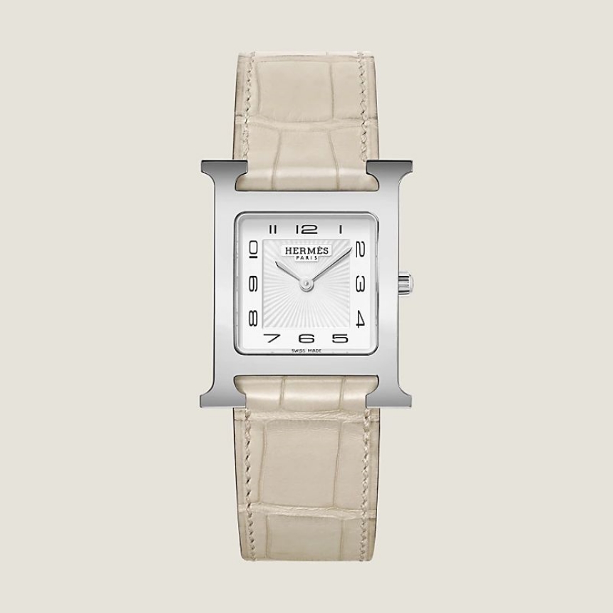 에르메스 H 시계 미디엄 30mm 스틸 엘레게이터 콘크리트 W403554WW00