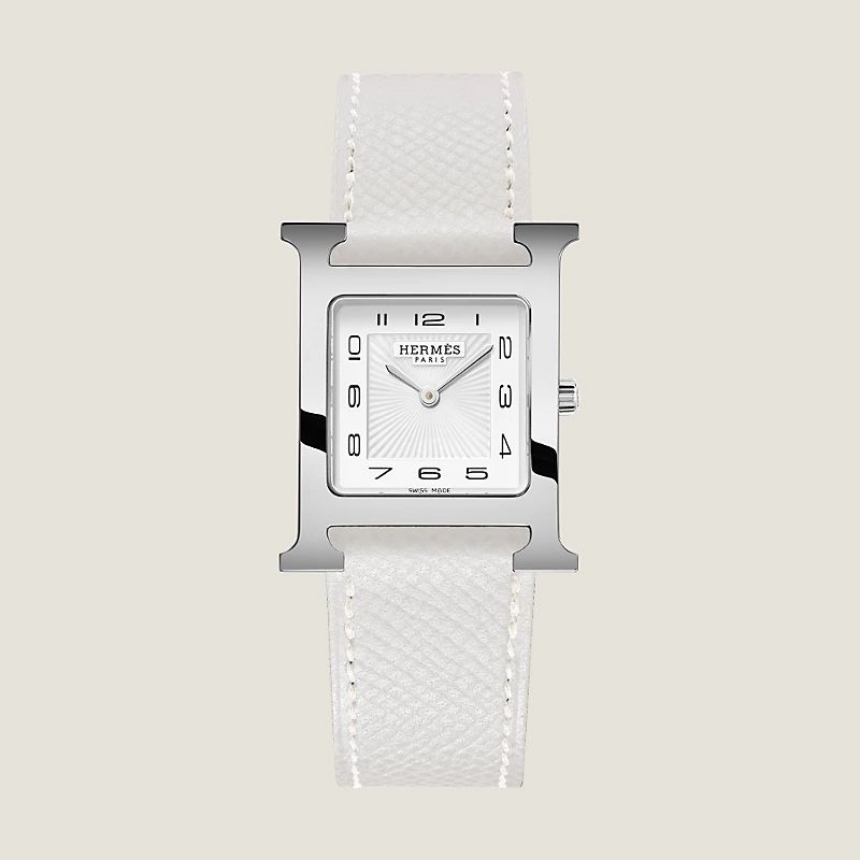 에르메스 H 시계 미디엄 30mm 스틸 앱송 화이트 W052398WW00