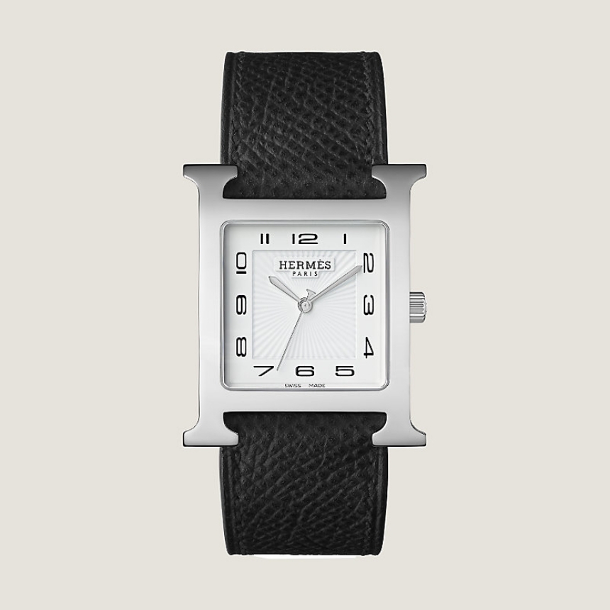 에르메스 H 시계 라지 34mm 스틸 앱송 블랙 W036832WW00