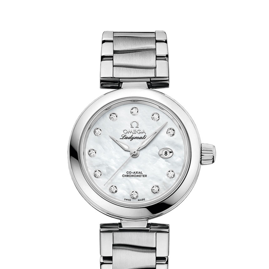 오메가 드 빌 레이디매틱 코액시얼 크로노미터 34MM 화이트 스틸 42530342055002