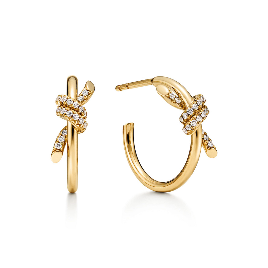 티파니앤코 티파니 노트 후프 이어링 귀걸이 옐로우골드,다이아몬드 75123639