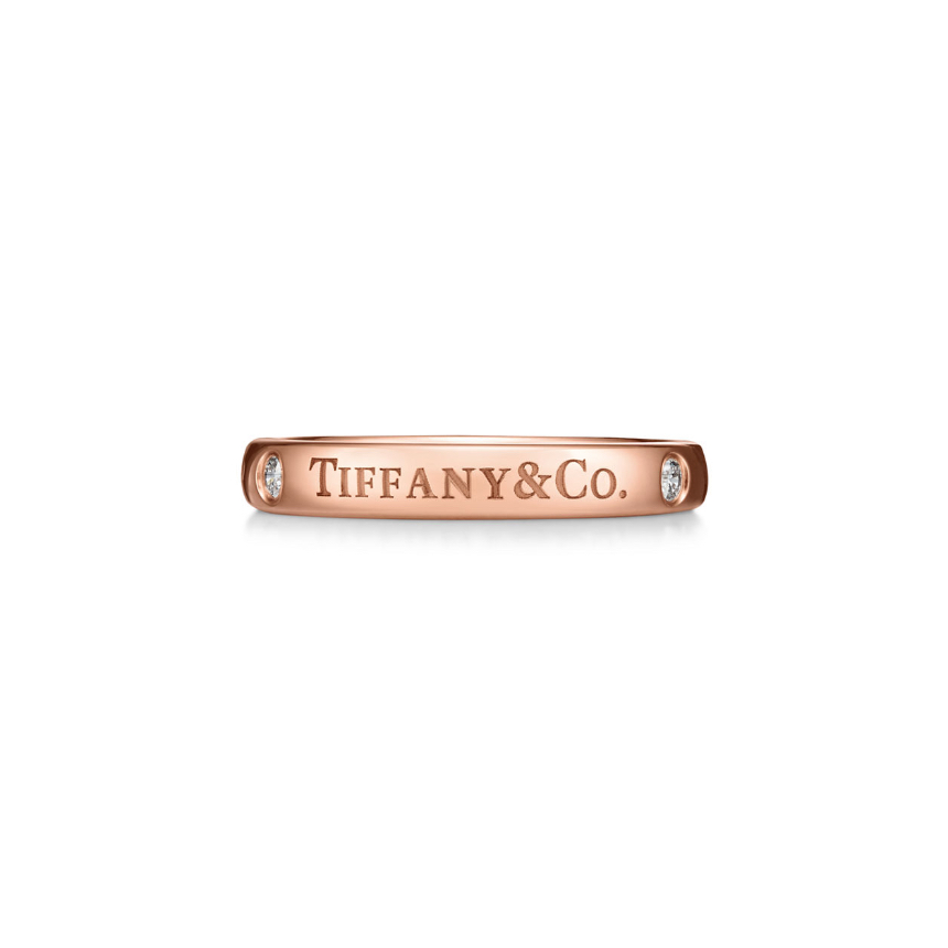 티파니앤코 T&CO 밴드 링 반지 로즈골드,다이아몬드 0.07캐럿 3mm