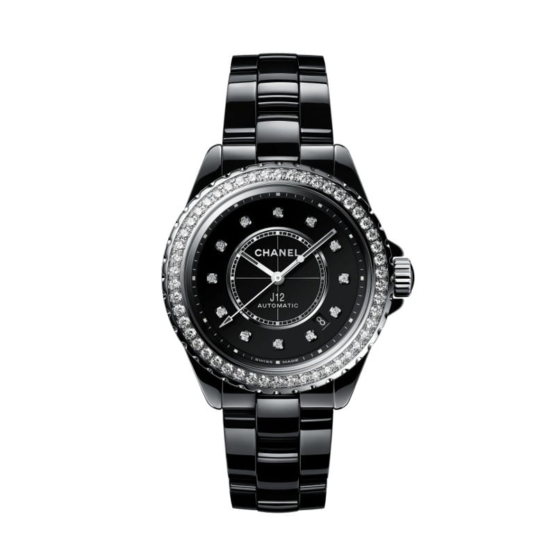 샤넬 J12 다이아몬드 베젤 칼리버 12.1 시계 38MM 블랙 H6526