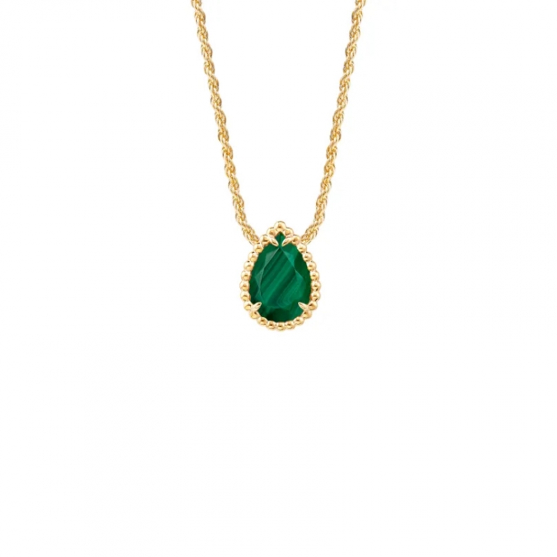 부쉐론 쎄뻥 보헴 펜던트 S모티브 목걸이 말라카이트,옐로우골드 JPN00581