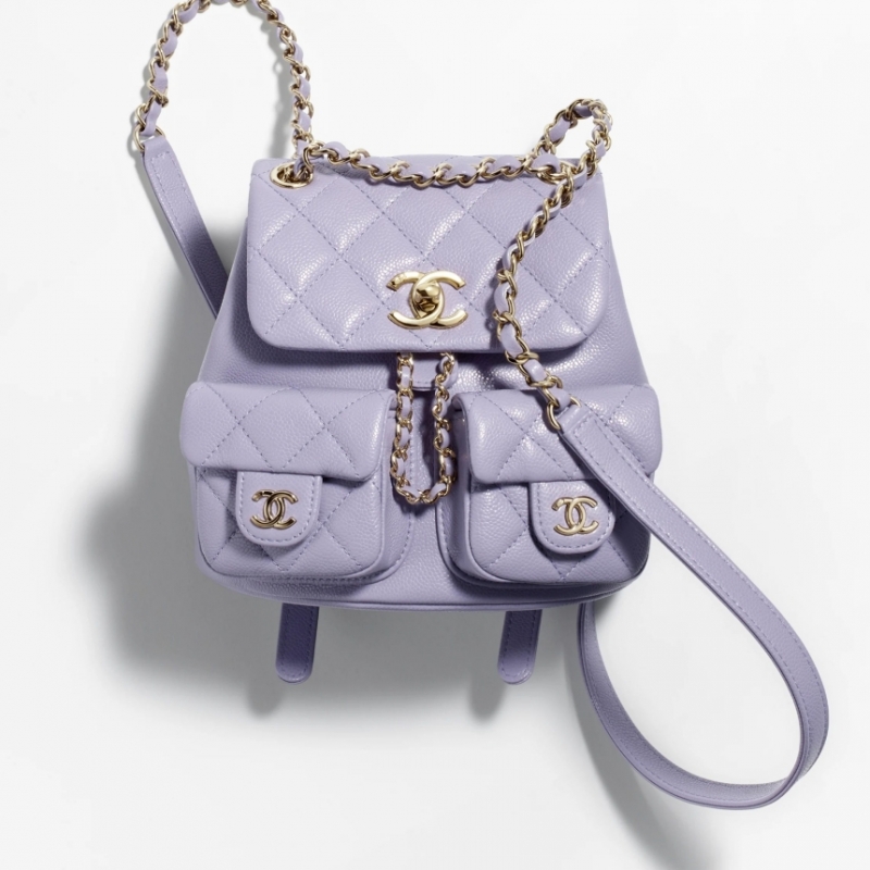샤넬 백팩 미니 캐비어 금장 연보라 AS3787 B16985 NY559