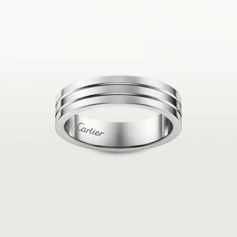 까르띠에 방돔 루이 까르띠에 웨딩 링 반지 4.8mm 화이트 골드 B4222500