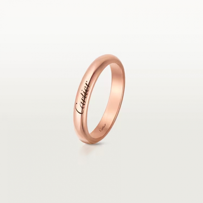 까르띠에 C 드 까르띠에 웨딩 링 반지 3mm 핑크 골드 B4232500