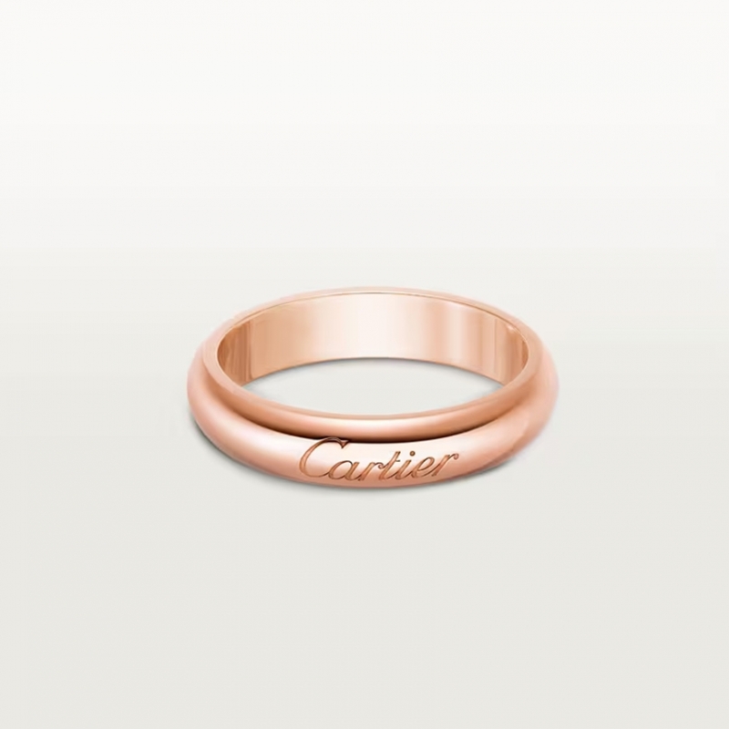 까르띠에 C 드 까르띠에 웨딩 밴드 반지 4mm 핑크 골드 B4241200