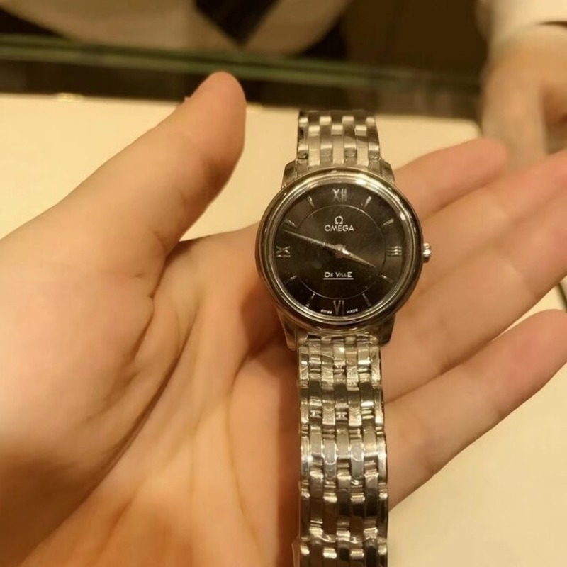 오메가 드 빌 프레스티지 블랙다이얼 메탈 42410246001001