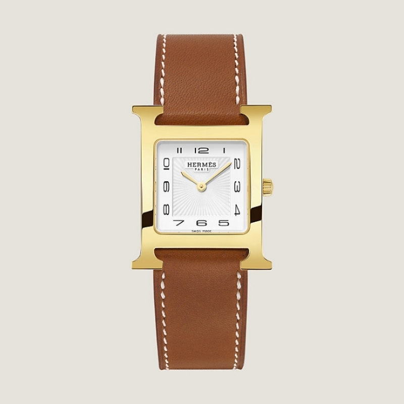 에르메스 H 시계 미디엄 30mm 골드 바레니아 W036785WW00
