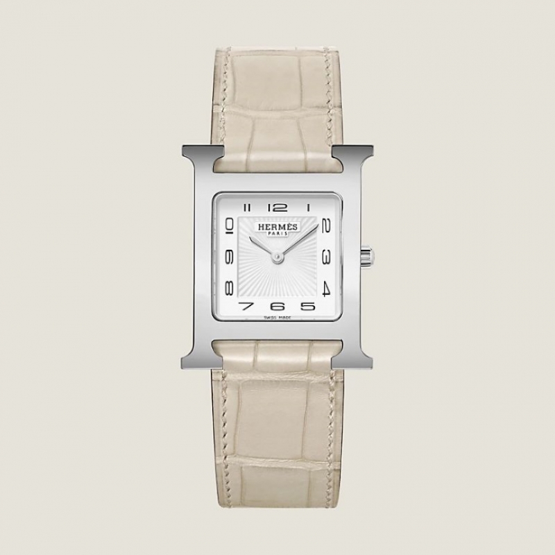 에르메스 H 시계 미디엄 30mm 스틸 엘레게이터 콘크리트 W403554WW00