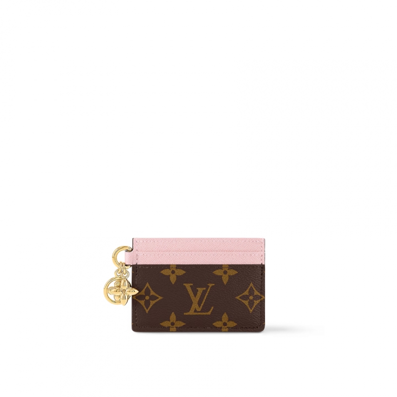 루이비통 LV 참 카드 홀더 모노그램 로즈 발레린 핑크 M82739