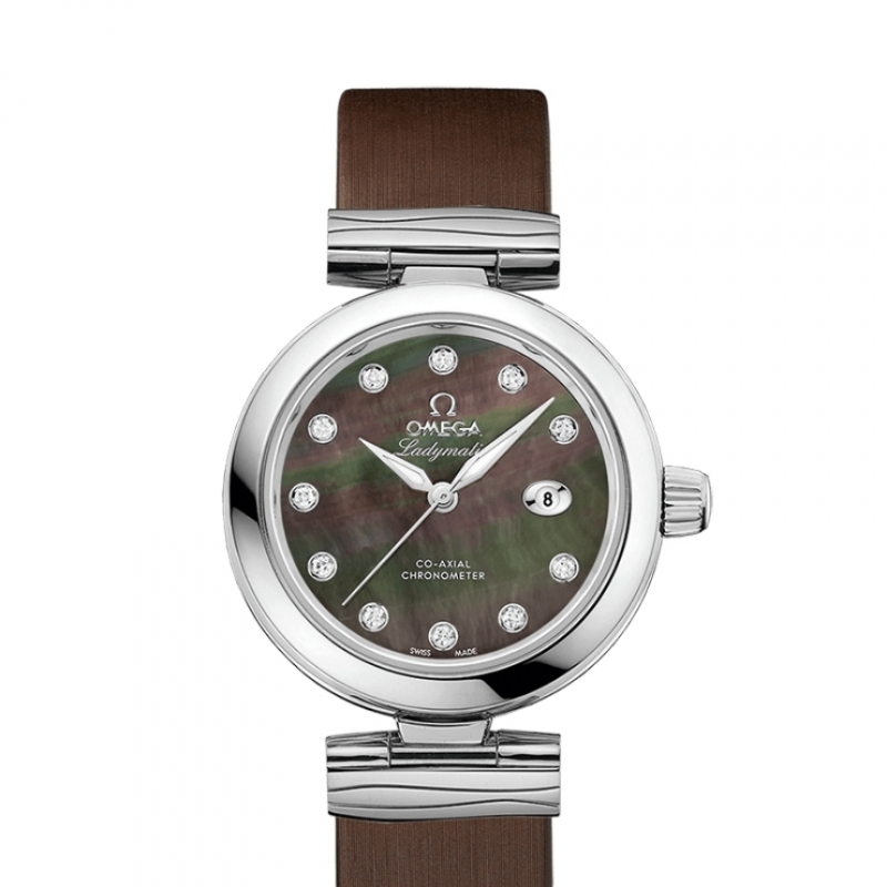 오메가 드 빌 레이디매틱 코액시얼 크로노미터 34MM 타히티 브라운 레더 42532342057004