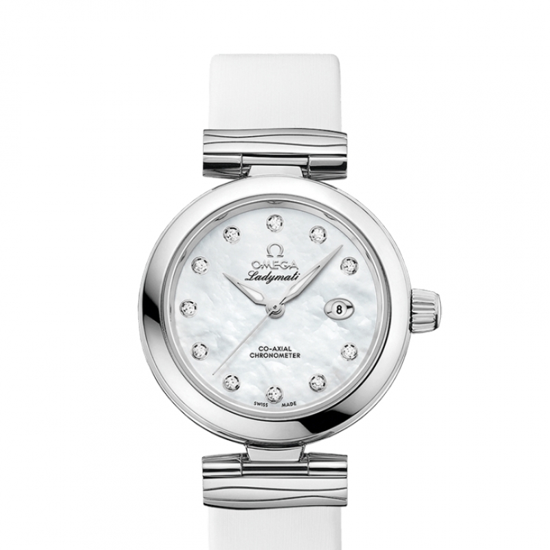 오메가 드 빌 레이디매틱 코액시얼 크로노미터 34MM 화이트 레더 42532342055002