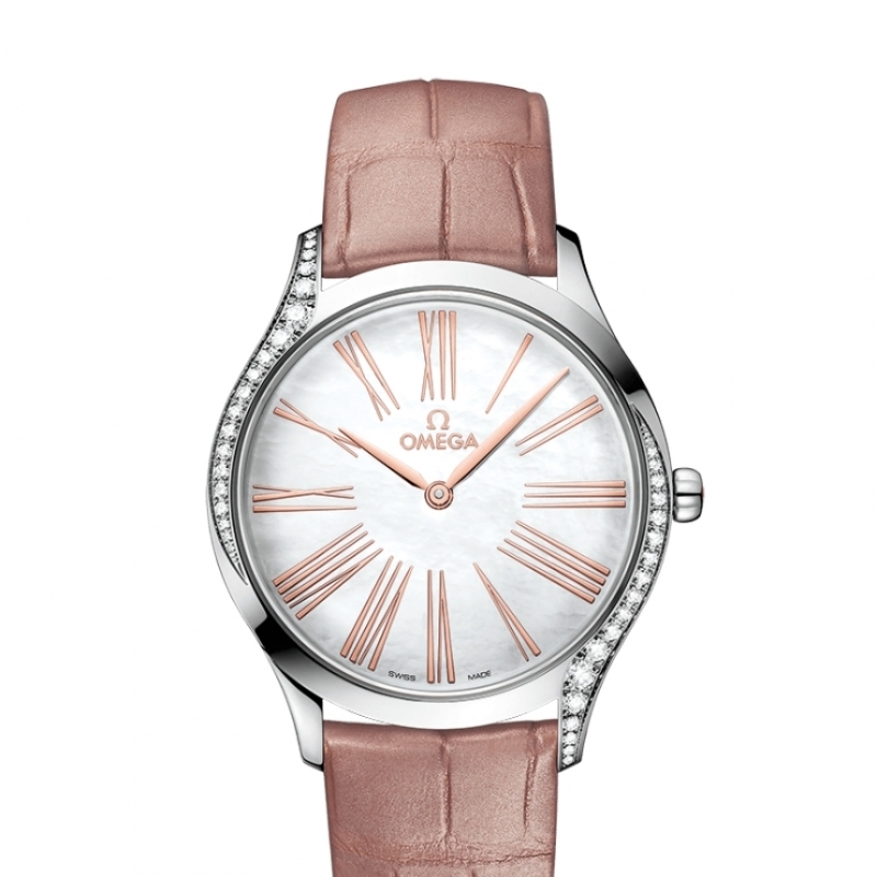 오메가 드 빌 트레저 쿼츠 36MM 누드 핑크 레더 42818366005002