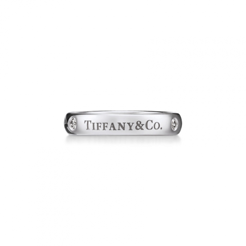 티파니앤코 T&CO 밴드 링 반지 플래티늄,다이아몬드 0.07캐럿 4mm