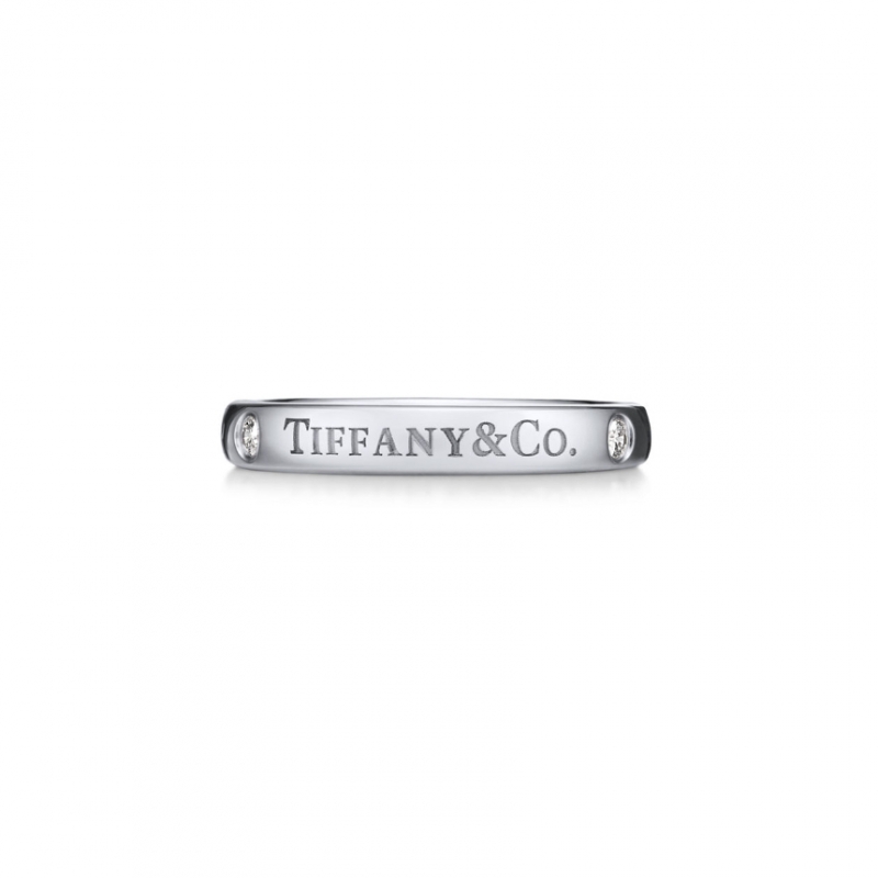 티파니앤코 T&CO 밴드 링 반지 플래티늄,다이아몬드 0.07캐럿 3mm