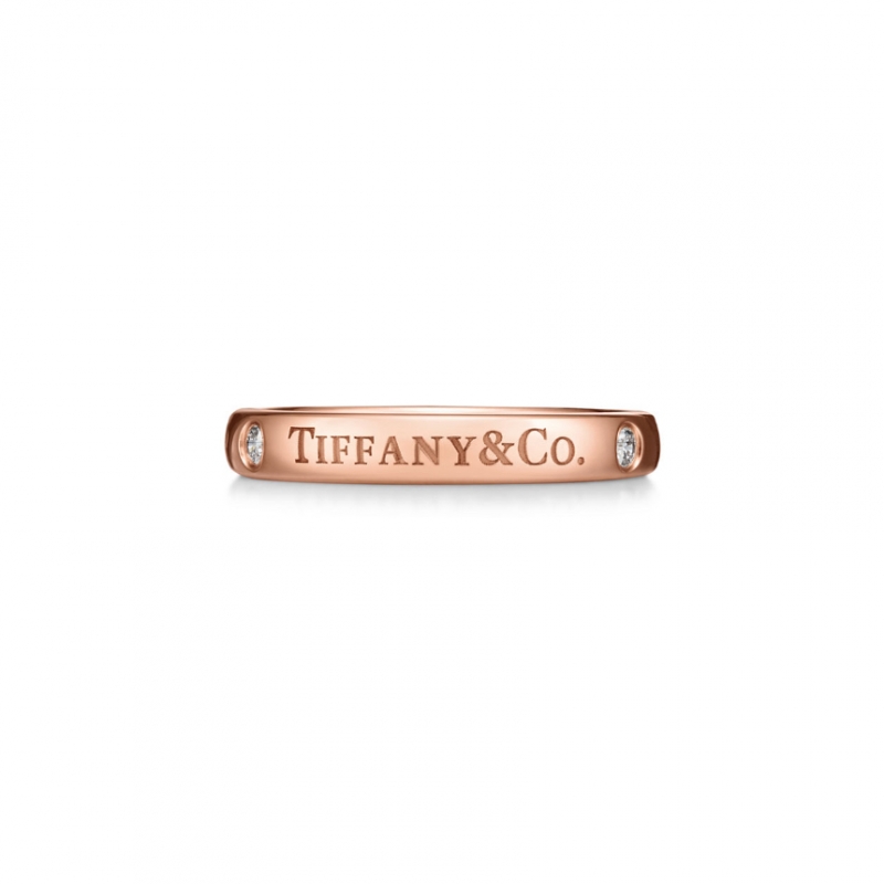 티파니앤코 T&CO 밴드 링 반지 로즈골드,다이아몬드 0.07캐럿 3mm